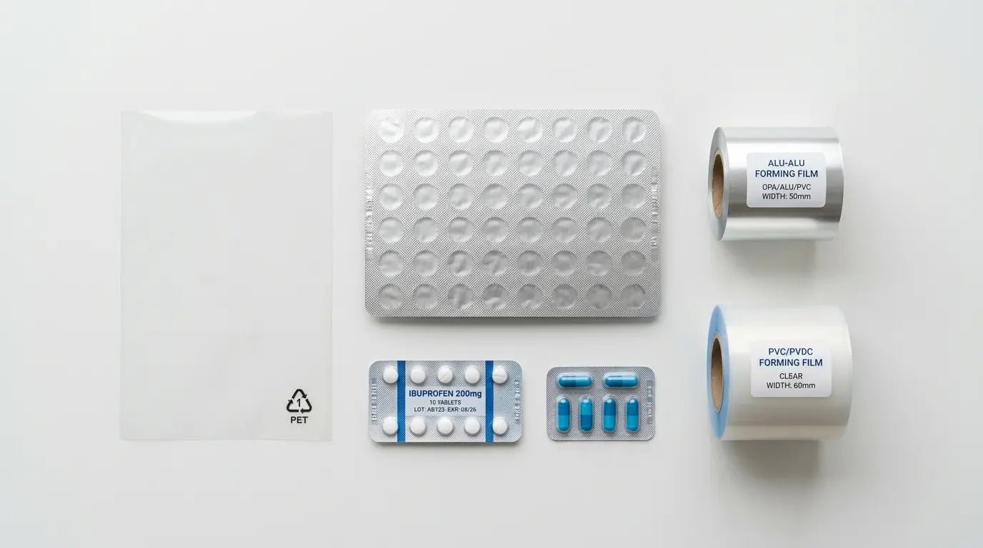 Packaging materials flat lay